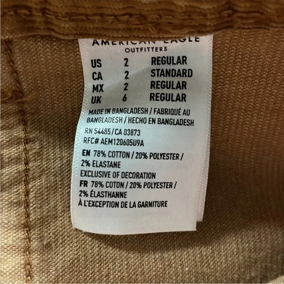 size 2 light brown American Eagle Hi-rise A-line corduroy skirt - Picture 4 of 6